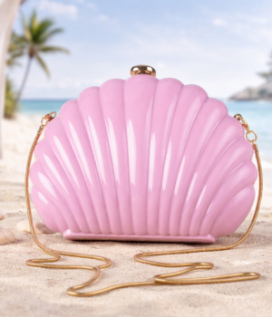 Siren Seashell Crossbody Clutch - Rosé